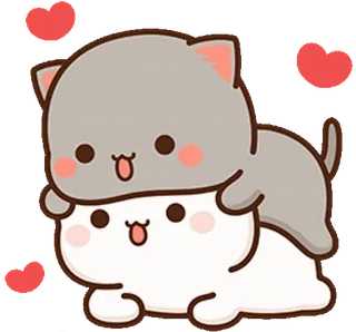 ❤️ fofo, kawaii, gato, animal, amor, corações, carinho telegram sticker