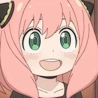 🥜 Anya Forger Spy x Family Anya Forger, Spy x Family, anime, carino, sorriso, personaggio whatsapp sticker