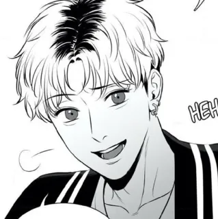 ✉️ HEH manhwa, grayscale, cartoon, manga, comic telegram sticker