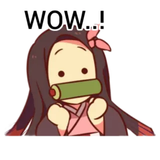 😍 Nezuko Kamado Demon Slayer WOW..!! Anime, Nezuko, Demon Slayer, Wow, Süß, Manga telegram sticker