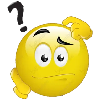 ❓ Emoji, Pregunta, Pensando, Confundido, Amarillo telegram sticker