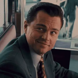 😏 leonardo dicaprio, sonrisa, retrato, actor, película telegram sticker