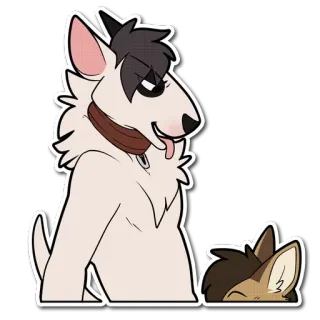 💦 dog, cartoon, animal, sticker, pet, bull terrier telegram sticker