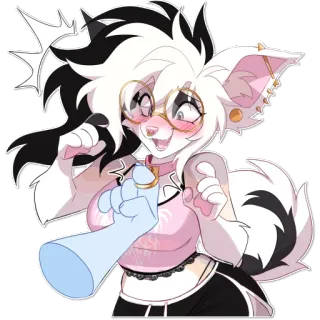 ⛓️‍💥 fictional furry character furry, anthropomorphic, cartoon, anime style, happy, excited, sticker whatsapp sticker