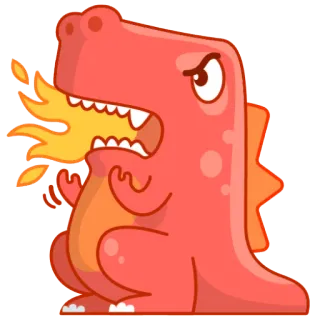 🤬 dinosaur, dragon, fire, cartoon, sticker telegram sticker