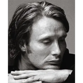 😔 Mads Mikkelsen 俳優, ポートレート, 男性, 有名人 telegram sticker