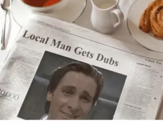 👍 Local Man Gets Dubs Zeitung, Meme, Synchron, Mann whatsapp sticker