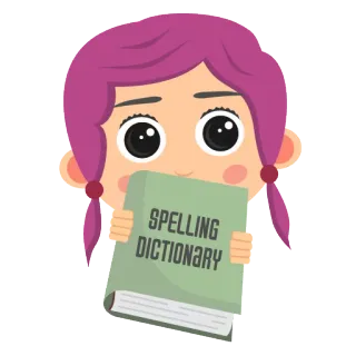 📕 SPELLING DICTIONARY Rechtschreibung, Wörterbuch, Buch, Schule, Mädchen, Bildung telegram sticker
