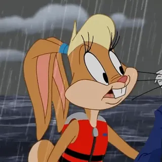 🥕 Lola Bunny Looney Tunes dibujos animados, conejo, Lola Bunny, Warner Bros, chaleco salvavidas telegram sticker