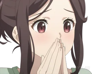🤭 Anime, Garota, Fofa, Preocupada, Pedindo Desculpas, Implorando, Pedido, Mulher whatsapp sticker