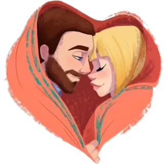💏 пара, любовь, плед, сердце, привязанность, романтика telegram sticker