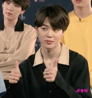 👍 Jimin Jimin, BTS, Polegar para cima, Pop coreano, Cantor, Celebridade, K-pop whatsapp sticker