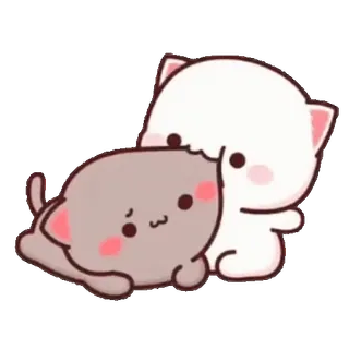❤️ gatto, carino, kawaii, adesivo, cartone animato, animali telegram sticker