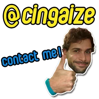 💀 @cingaize contact me! палец вверх, контакт, человек, портрет telegram sticker