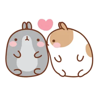 😘 bunny, kawaii, cute, love, animals, heart telegram sticker