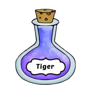 🐯 Tiger tiger, potion, magic, bottle, label telegram sticker