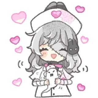🥰 lindo, anime, kawaii, sticker, chibi, rosa, fantasma, corazón telegram sticker