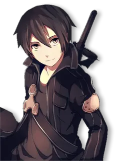 🙂 Kirito Sword Art Online anime, sword, character, sword art online, kirito telegram sticker