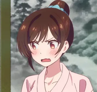 🌷 Chizuru Ichinose Rent-A-Girlfriend Anime, Rent-a-Girlfriend, Chizuru Ichinose, Zła, Wyraz twarzy telegram sticker