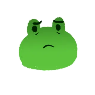 😨 rana, animale, carino, triste, verde, anfibio whatsapp sticker