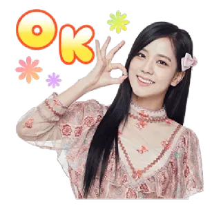 👍 OK ok, acuerdo, lindo, chica, kpop, blackpink, jisoo, pegatina telegram sticker