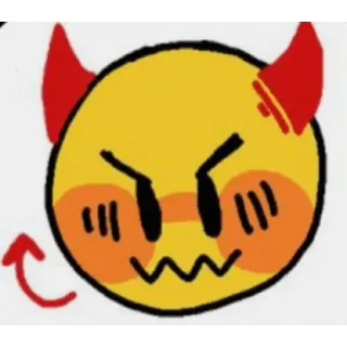 😀 Emoji, Diabo, Bravo, Desenho animado, Chifres whatsapp sticker