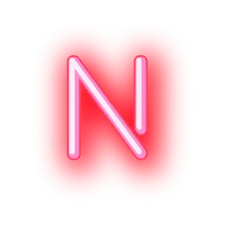 ▪ N буква, N, алфавит, красный, светящийся, неон telegram sticker