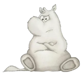 🤨 Moomin Moomin, Kartun, Karakter, Kuda nil whatsapp sticker