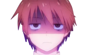 😐 Anime, Manga, Kreskówka, Twarz, Zły telegram sticker