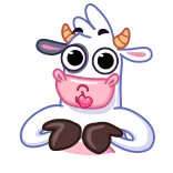 😘 cow, animal, cartoon, heart, cute, happy telegram sticker