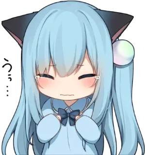 🦄 うぅ... Anime, Chibi, Chorando, Triste, Kawaii, Fofo telegram sticker