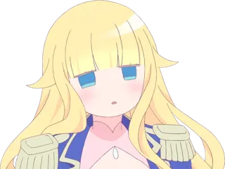 😶 Anime, Blond włosy, Niebieskie oczy, Kreskówka telegram sticker