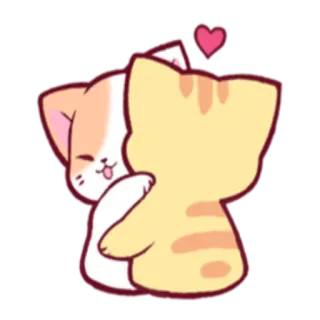 😘 Katze, Kätzchen, Umarmung, Liebe, süß, Tier, Haustier, Cartoon whatsapp sticker