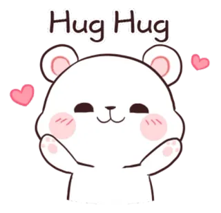 🐵 Hug Hug abrazo, oso, lindo, animal, amor, corazón telegram sticker