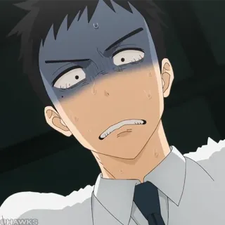 🎎 Anime, gêné(e), sueur, inquiet, homme, ado telegram sticker