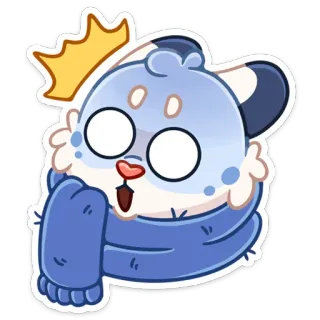 😳 การ์ตูน, น่ารัก, สติกเกอร์, สัตว์, คาวาอิ, ผ้าพันคอ, มงกุฎ whatsapp sticker