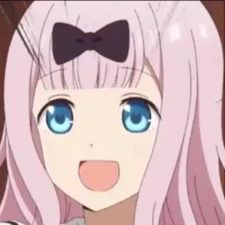 😃 Chika Fujiwara Kaguya-sama: Love Is War anime, chika fujiwara, kaguya-sama, cute, kawaii, love is war, cartoon, pink hair telegram sticker