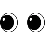 👀 eyes, cartoon, googly eyes, sticker, emoji whatsapp sticker