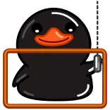 😱 птица, утка, животное, оранжевый, черный, милый, наклейка telegram sticker