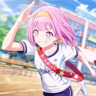 🤩 アンカーはおれだ！ anime, running, school, sports, pink hair whatsapp sticker