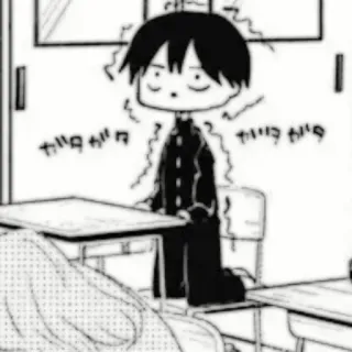 🗞 カタカタ arrepios, frio, anime, mangá, uniforme escolar, sala de aula telegram sticker