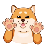 😘 dog, shiba inu, cute, friendly, waving whatsapp sticker