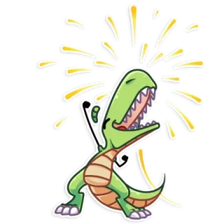 💫 dinossauro, desenho animado, feliz, celebração telegram sticker