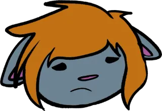 😞 cartoon, dier, hoofd, illustratie telegram sticker