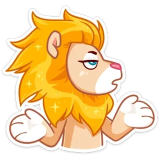 🤷‍♂️ สิงโต, สัตว์, การ์ตูน, น่ารัก, สติกเกอร์, ภาพประกอบ telegram sticker