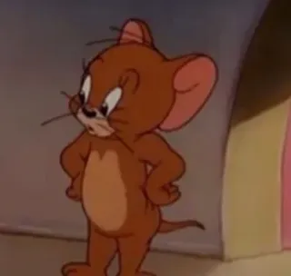 🤍 Jerry Mouse Tom and Jerry 만화, 쥐, 동물, 제리, 애니메이션, 클래식, 귀여운 telegram sticker