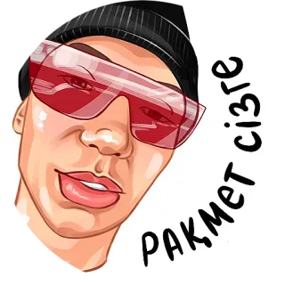 🙏 РАКМЕТ СІЗГЕ mężczyzna, okulary przeciwsłoneczne, portret, osoba, naklejka telegram sticker