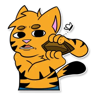💰 Desenho animado, Gato, Carteira, Vazio, Triste, Dinheiro, Pobreza telegram sticker
