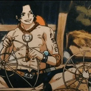 🔥 Ace One Piece Anime, Personaggio, One Piece, Cartone animato telegram sticker
