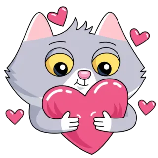 ❤️ кот, сердце, любовь, милый, животное, стикер telegram sticker